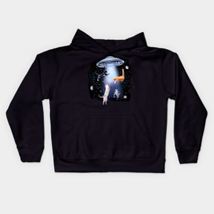 Cats In Space With UFO Kids Hoodie